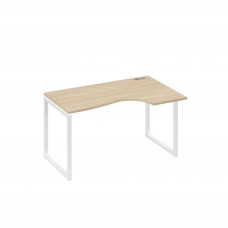 Стол правый "Классика" эргономичный на металлокаркасе QUATTRO дуб скандинавский / металлокаркас белый А4 Б4 044 ДК