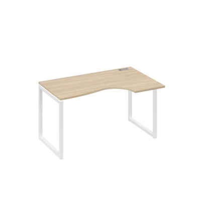 Стол правый "Классика" эргономичный на металлокаркасе QUATTRO дуб скандинавский / металлокаркас белый А4 Б4 044 ДК