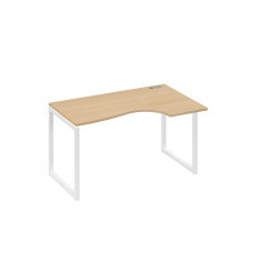 Стол правый "Классика" эргономичный на металлокаркасе QUATTRO натуральный дуб / металлокаркас белый А4 Б4 044 НД