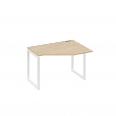Стол эргономичный правый "Техно" на металлокаркасе QUATTRO дуб скандинавский / металлокаркас белый А4 Б4 052 ДК