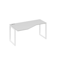 Стол левый "Техно" эргономичный на металлокаркасе QUATTRO серый / металлокаркас белый А4 Б4 055 СЕ