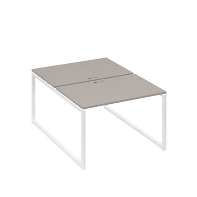 Станция офисная (2х120) на металлокаркасе QUATTRO мокко премиум / металлокаркас белый А4 Б4 176 МП