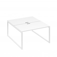 Рабочая станция QUATTRO (2х140) опоры металлокаркас белый премиум / металлокаркас белый А4 Б4 177 БП