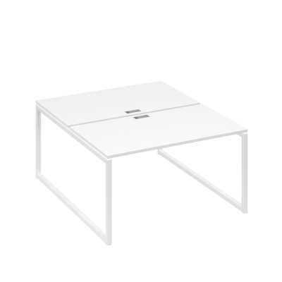 Рабочая станция QUATTRO (2х140) опоры металлокаркас белый премиум / металлокаркас белый А4 Б4 177 БП