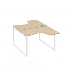 Рабочая станция эргономичная Классика каркас QUATTRO (2х120) дуб скандинавский / металлокаркас белый А4 Б4 180 ДК