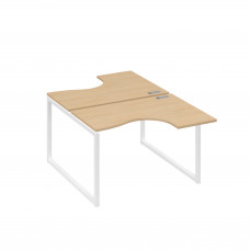 Рабочая станция эргономичная Классика каркас QUATTRO (2х120) натуральный дуб / металлокаркас белый А4 Б4 180 НД