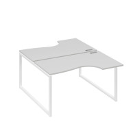 Рабочая станция каркас QUATTRO (2х140) столы Классика серый / металлокаркас белый А4 Б4 184 СЕ