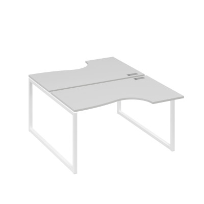 Рабочая станция каркас QUATTRO (2х140) столы Классика серый / металлокаркас белый А4 Б4 184 СЕ