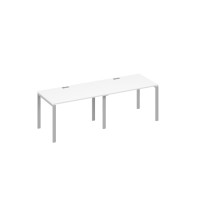 Станция (2х120) рабочая на каркасе UNO белый премиум / металлокаркас серый А4 С1 023-2 БП