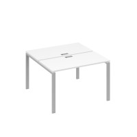 Станция 2х120 рабочая с металлокаркасом UNO белый премиум / металлокаркас серый А4 С1 170 БП