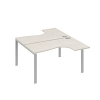 Рабочая станция (2х140) опоры UNO столы Классика дуб / металлокаркас серый А4 С1 181 ДШ