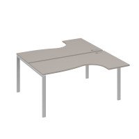 Рабочая станция UNO (2х160) со столами эргономичными мокко премиум / металлокаркас серый А4 С1 182 МП