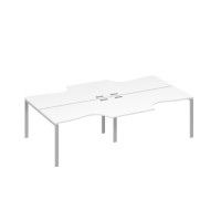 Рабочая станция столы (4х140) на каркасе UNO Классика белый премиум / металлокаркас серый А4 С1 184-2 БП