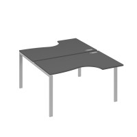 Рабочая станция (2х140) каркас UNO со столами Классика антрацит премиум / металлокаркас серый А4 С1 184 АР