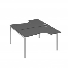 Рабочая станция (2х140) каркас UNO со столами Классика антрацит премиум / металлокаркас серый А4 С1 184 АР