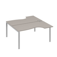 Станция на каркасе UNO (2х160) столы Классика мокко премиум / металлокаркас серый А4 С1 185 МП