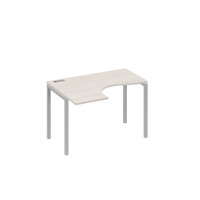 Стол левый "Классика" эргономичный на металлокаркасе DUE дуб / металлокаркас серый А4 С2 031 ДШ