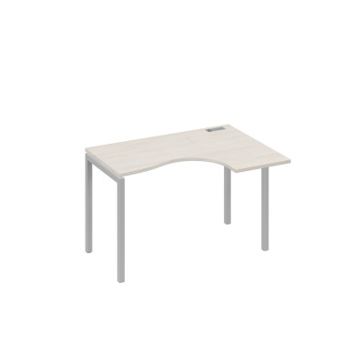 Стол "Классика" на металлокаркасе DUE эргономичный правый дуб / металлокаркас серый А4 С2 032 ДШ