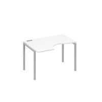 Стол на металлокаркасе DUE левый "Классика" эргономичный белый премиум / металлокаркас серый А4 С2 041 БП