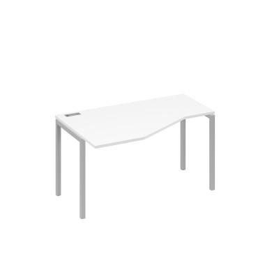 Стол левый "Техно"на металлокаркасе DUE эргономичный белый премиум / металлокаркас серый А4 С2 053 БП