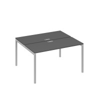 Рабочая станция на опорах DUE (2х140) антрацит премиум / металлокаркас серый А4 С2 171 АР