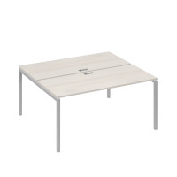 Станция офисная на каркасе DUE (2х160) дуб / металлокаркас серый А4 С2 175 ДШ