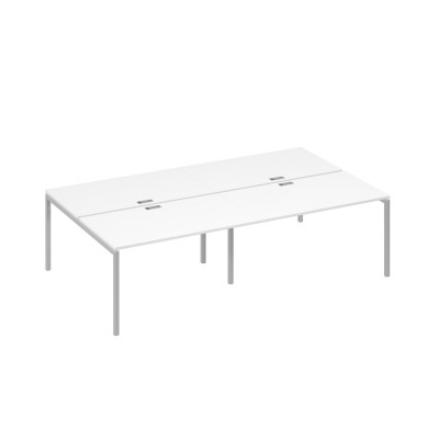 Рабочая станция на металлокаркасе DUE (4х140) белый премиум / металлокаркас серый А4 С2 177-2 БП