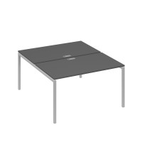 Рабочая станция 2х140 с металлокаркасом DUE антрацит премиум / металлокаркас серый А4 С2 177 АР