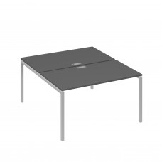 Рабочая станция 2х140 с металлокаркасом DUE антрацит премиум / металлокаркас серый А4 С2 177 АР
