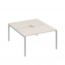 Рабочая станция 2х140 с металлокаркасом DUE дуб / металлокаркас серый А4 С2 177 ДШ