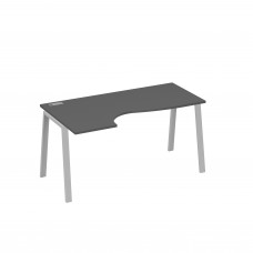 Стол эргономичный левый "Классика" на металлокаркасе TRE антрацит премиум / металлокаркас серый А4 С3 045 АР