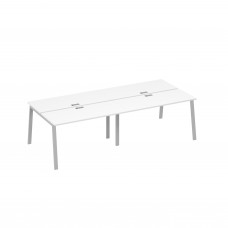 Станция рабочая на опорах TRE (4х140) белый премиум / металлокаркас серый А4 С3 171-2 БП