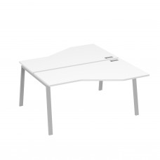 Рабочая станция каркас TRE столы (2х160) эргономичные Техно белый премиум / металлокаркас серый А4 С3 188 БП