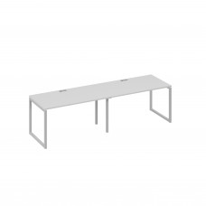 Рабочая станция (2х140) с металлокаркасом QUATTRO серый / металлокаркас серый А4 С4 024-2 СЕ