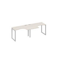 Рабочая станция столы Классика опоры QUATTRO (2х120) дуб / металлокаркас серый А4 С4 031-2 ДШ