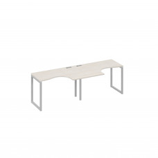 Рабочая станция столы Классика опоры QUATTRO (2х120) дуб / металлокаркас серый А4 С4 031-2 ДШ