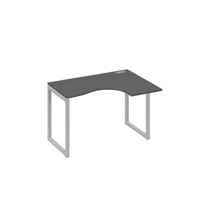 Стол 120 эргономичный правый Классика каркас QUATTRO антрацит премиум / металлокаркас серый А4 С4 032 АР