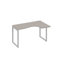 Стол металлокаркас QUATTRO эргономичный правый "Классика" мокко премиум / металлокаркас серый А4 С4 034 МП
