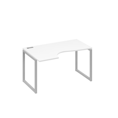 Стол "Классика" левый на металлокаркасе QUATTRO эргономичный белый премиум / металлокаркас серый А4 С4 043 БП