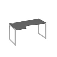 Стол эргономичный левый "Классика" на металлокаркасе QUATTRO антрацит премиум / металлокаркас серый А4 С4 045 АР