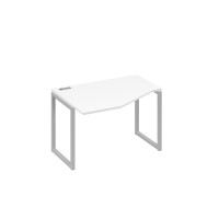 Стол "Техно" на металлокаркасе QUATTRO эргономичный левый белый премиум / металлокаркас серый А4 С4 051 БП