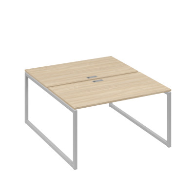 Рабочая станция QUATTRO (2х140) опоры металлокаркас дуб скандинавский / металлокаркас серый А4 С4 177 ДК