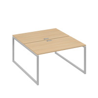 Рабочая станция QUATTRO (2х140) опоры металлокаркас натуральный дуб / металлокаркас серый А4 С4 177 НД