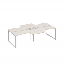 Рабочая станция со столами (4х140) Классика опоры QUATTRO дуб / металлокаркас серый А4 С4 181-2 ДШ