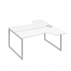 Рабочая станция QUATTRO (2х160) столы Классика эргономичные белый премиум / металлокаркас серый А4 С4 182 БП