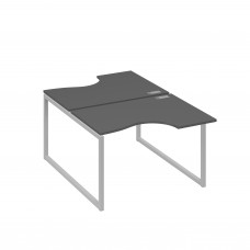 Рабочая станция столы Классика QUATTRO (2х120) антрацит премиум / металлокаркас серый А4 С4 183 АР