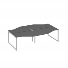 Рабочая станция столы (4х140) Техно каркас QUATTRO антрацит премиум / металлокаркас серый А4 С4 187-2 АР