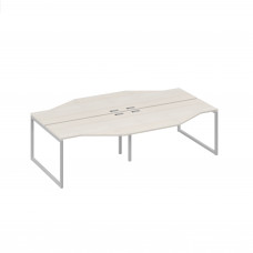 Рабочая станция столы (4х140) Техно каркас QUATTRO дуб / металлокаркас серый А4 С4 187-2 ДШ