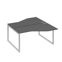 Рабочая станция со столами Техно (2х160) каркас QUATTRO антрацит премиум / металлокаркас серый А4 С4 188 АР