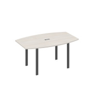 Стол 160 фигурный на металлокаркасе UNO для переговоров дуб / металлокаркас антрацит А4 А1 111 ДШ